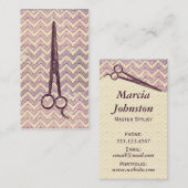 haarstylisschaar galaxy chevron paarse shears visitekaartje (Voorkant / Achterkant)