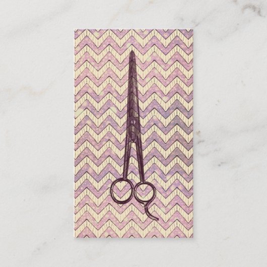 haarstylisschaar galaxy chevron paarse shears visitekaartje (Voorkant)