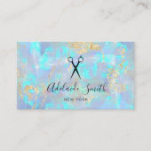 haarstylisschaar op FAUX irdescent opal Visitekaartje (Voorkant)