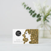 Haarstylist aangepaste Logo, QR-code en sociale me Visitekaartje (Staand voorkant)