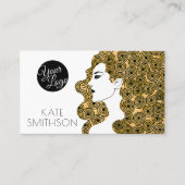 Haarstylist aangepaste Logo, QR-code en sociale me Visitekaartje (Voorkant)