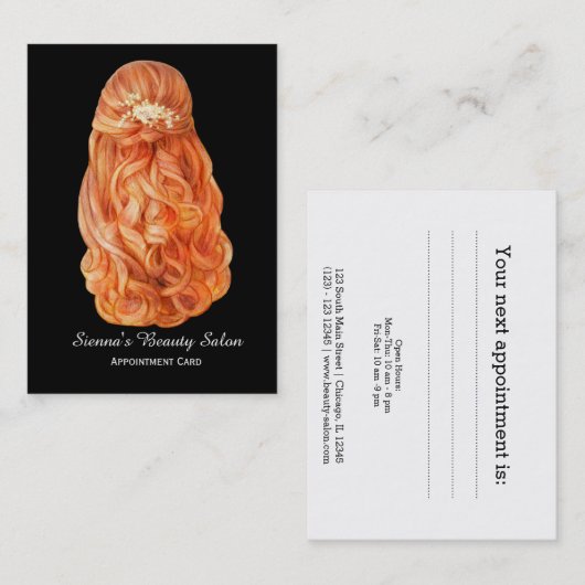 Haarstylist-afspraak Afsprakenkaartje (Voorkant / Achterkant)