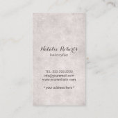 Haarstylist Antiek schaar en Paarse ventilator Visitekaartje (Achterkant)