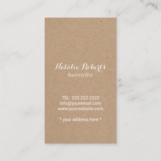 Haarstylist Antiek schaar en waterdamp Visitekaartje (Achterkant)