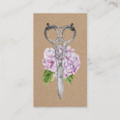 Haarstylist Antiek schaar en waterdamp Visitekaartje (Voorkant)