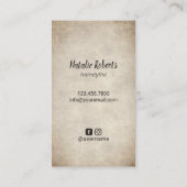 Haarstylist Antiek schaar & vlinder Visitekaartje (Achterkant)