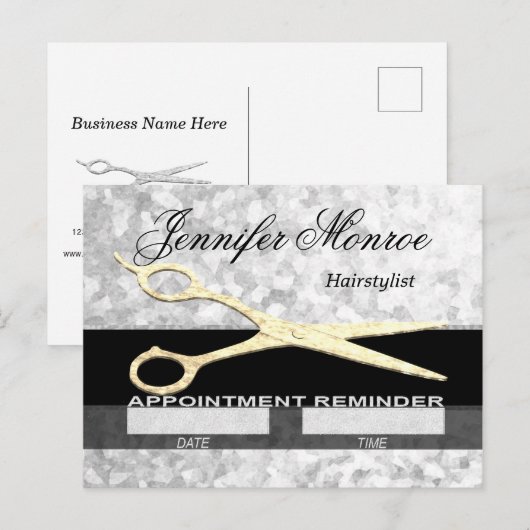 Haarstylist Appointherinnering Briefkaart (Voorkant / Achterkant)