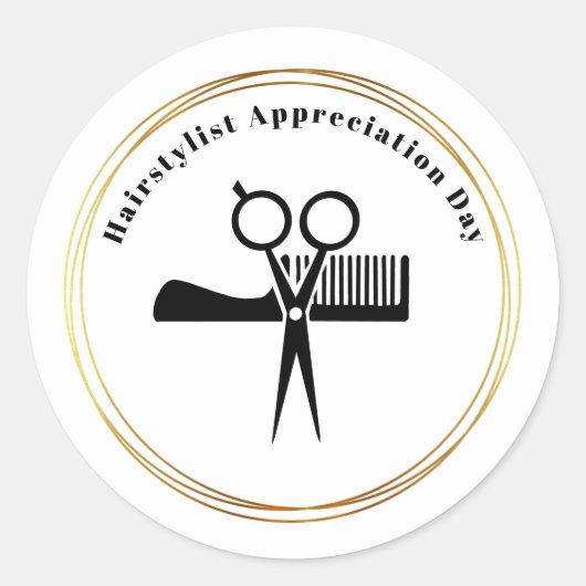 Haarstylist Appreciation Day Scissors Comb Sticker (Voorkant)