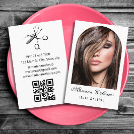Haarstylist Arch Photo QR Code Minimalist Modern Visitekaartje
