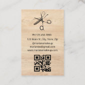 Haarstylist Arch Photo QR Code Minimalistisch Hout Visitekaartje (Achterkant)