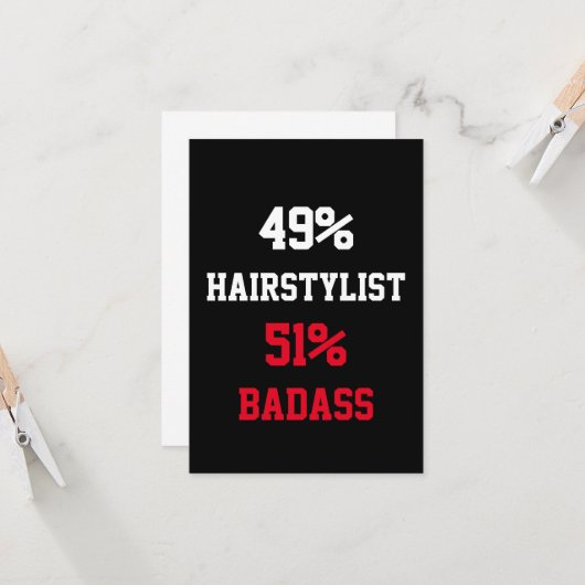 Haarstylist Badass Kaart (Voorkant / Achterkant in situ)