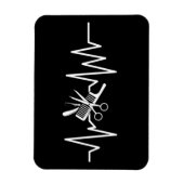 Haarstylist - Barber Scissors Comb Heartbeat Magne Magneet (Verticaal)