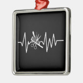 Haarstylist - Barber Scissors Comb Heartbeat Metal Metalen Ornament (Links)