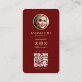 Haarstylist Barbershop Gold Scissors Floral Visitekaartje (Achterkant)