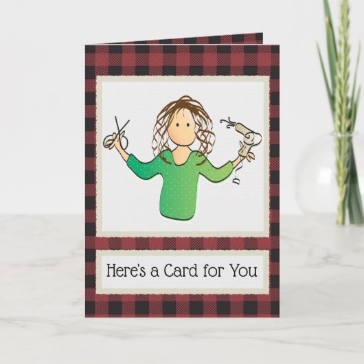 Haarstylist Beautician Christmas Dank u Kaart (Voorkant)