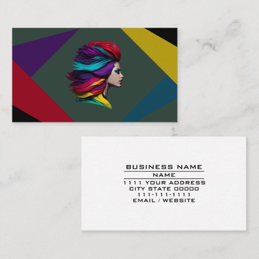 Haarstylist Beauty Salon Parlor Cosmetics Service Visitekaartje (Voorkant / Achterkant)