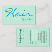 Haarstylist Benoeming - Aero Blue Solid Afsprakenkaartje (Voorkant / Achterkant)