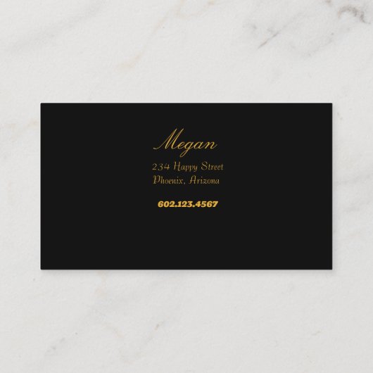 Haarstylist Black & Gold Scissors Elegant Visitekaartje (Achterkant)