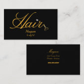 Haarstylist Black & Gold Scissors Elegant Visitekaartje (Voorkant / Achterkant)