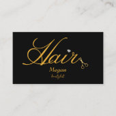 Haarstylist Black & Gold Scissors Elegant Visitekaartje (Voorkant)