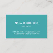 Haarstylist Blauwgroen Feather Gold Scissor Blush  Visitekaartje (Achterkant)