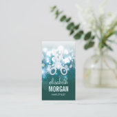 Haarstylist Blauwgroen Turquoise Glamor Glitter Sp Visitekaartje (Staand voorkant)