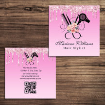 haarstylist bloemenschaar qr code roze glitters