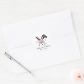 Haarstylist bloemenschaar schoonheidssalon elegant ronde sticker (Envelop)