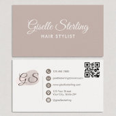 Haarstylist Blush Mauve Modern Elegant QR Code Visitekaartje