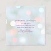 haarstylist bokeh vierkante visitekaartje (Achterkant)