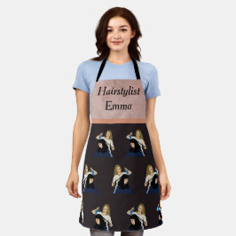 Haarstylist Business Apron Black en Peachy Pink Schort