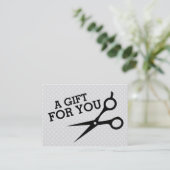 haarstylist cadekaartje voor haarstylist kortingskaartje (Staand voorkant)