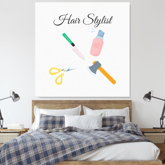Haarstylist Canvas Afdruk (Insitu (Slaapkamer))