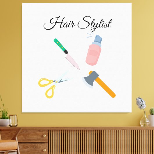 Haarstylist Canvas Afdruk (Insitu (Woonkamer))
