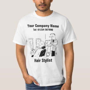 Haarstylist Cartoon om te personaliseren T-shirt
