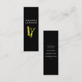 Haarstylist Chic Green Shears en Comb Mini Visitekaartje (Voorkant / Achterkant)