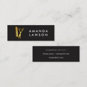 Haarstylist Chic Shears en Comb Golden Mini Visitekaartje (Voorkant / Achterkant)