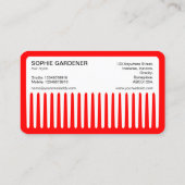 Haarstylist - Comb - #FF0000 (rood) Visitekaartje (Achterkant)