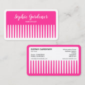 Haarstylist - Comb - #FF3399 (Hot Pink) Visitekaartje (Voorkant / Achterkant)