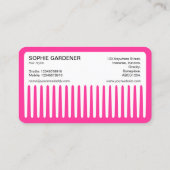 Haarstylist - Comb - #FF3399 (Hot Pink) Visitekaartje (Achterkant)