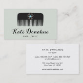 Haarstylist Comb Scissors White Hair Salon Visitekaartje (Voorkant / Achterkant)