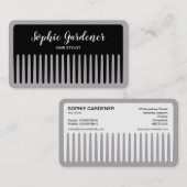 Haarstylist - Comb - zwart en wit (grijs) Visitekaartje (Voorkant / Achterkant)