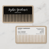Haarstylist - Comb - Zwart en wit (Kraft) Visitekaartje (Voorkant / Achterkant)