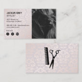 Haarstylist | Damask chique patroon Klantenkaartje (Voorkant / Achterkant)