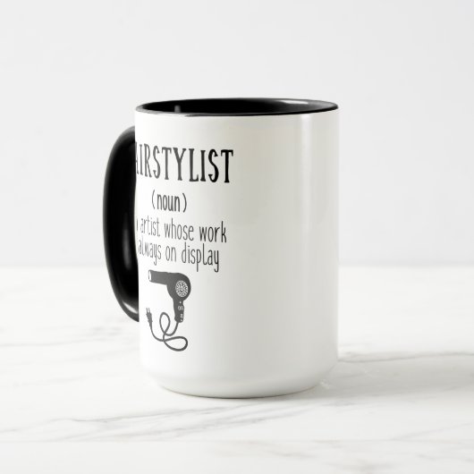 Haarstylist Defensiecute Message Mok (Voorkant links)