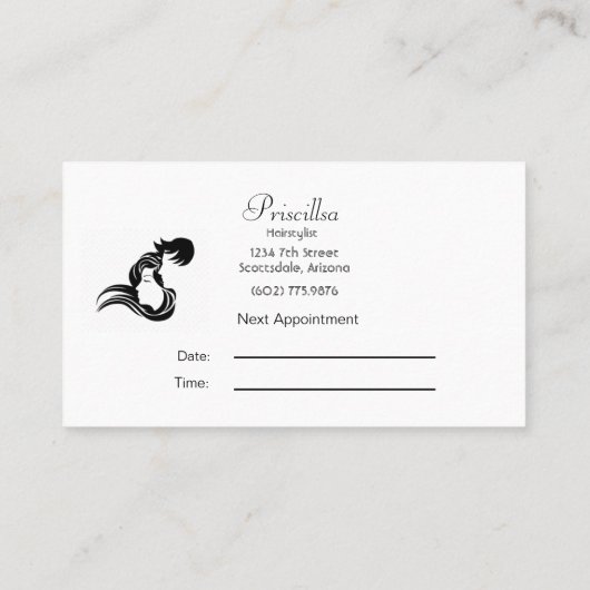 Haarstylist Elegant Black & Gold Design Visitekaartje (Achterkant)