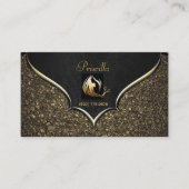 Haarstylist Elegant Black & Gold Design Visitekaartje (Voorkant)