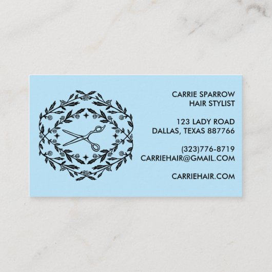 Haarstylist Elegant Mystiek Roos Vines Kraft Visitekaartje (Achterkant)