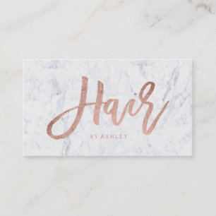 Haarstylist elegant roos goudtipografie marmer visitekaartje