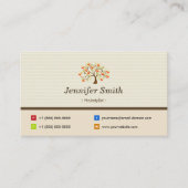 Haarstylist - Elegant Tree-symbool Visitekaartje (Voorkant)